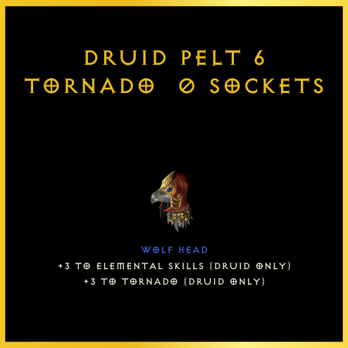 Druid Pelt +6 Tornado & 0 Sockets