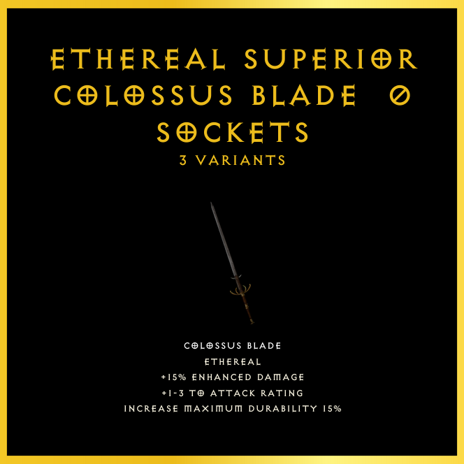 Ethereal Superior Colossus Blade & 0 Sockets
