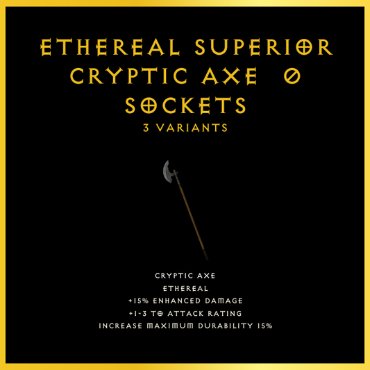Ethereal Superior Cryptic Axe & 0 Sockets