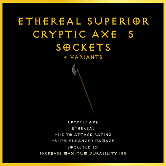 Ethereal Superior Cryptic Axe & 5 Sockets