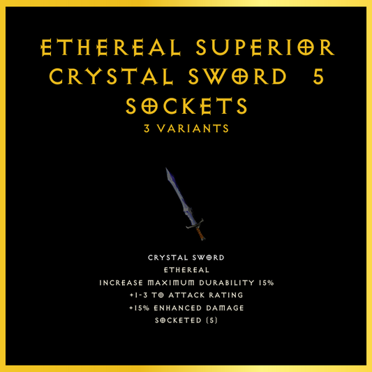 Ethereal Superior Crystal Sword & 5 Sockets