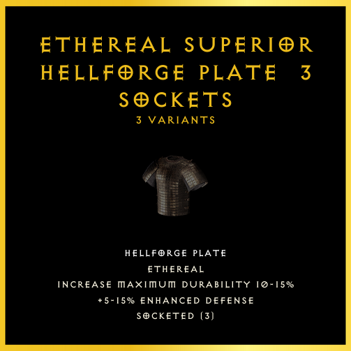 Ethereal Superior Hellforge Plate & 3 Sockets