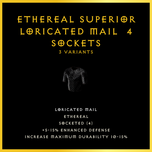 Ethereal Superior Loricated Mail & 4 Sockets