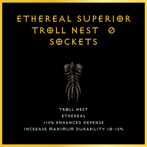 Ethereal Superior Troll Nest & 0 Sockets