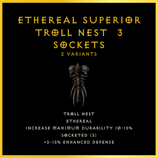 Ethereal Superior Troll Nest & 3 Sockets
