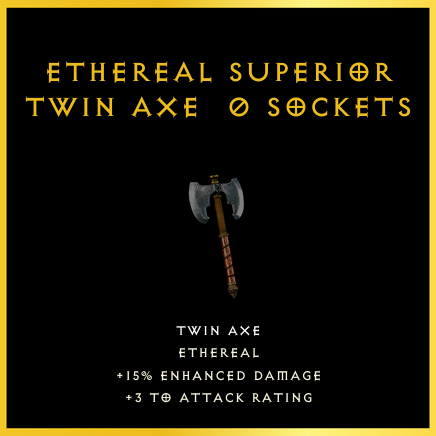 Ethereal Superior Twin Axe & 0 Sockets