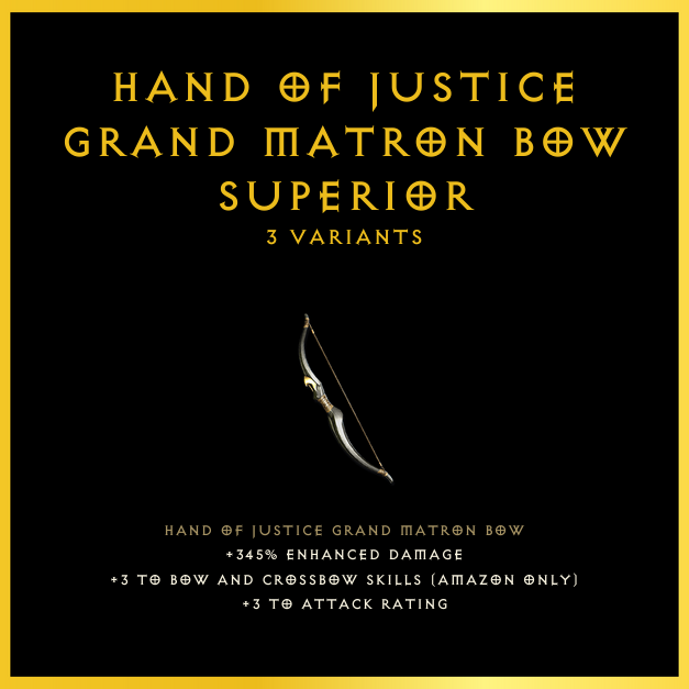 Hand Of Justice Grand Matron Bow & Superior