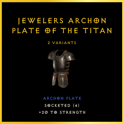 Jewelers Archon Plate Of The Titan