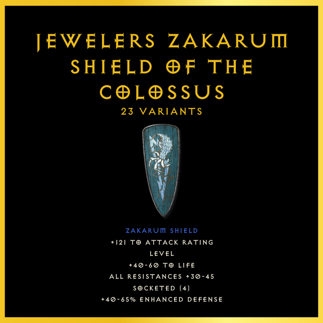 Jewelers Zakarum Shield Of The Colossus