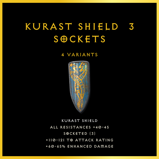 Kurast Shield & 3 Sockets