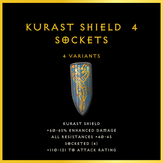 Kurast Shield & 4 Sockets