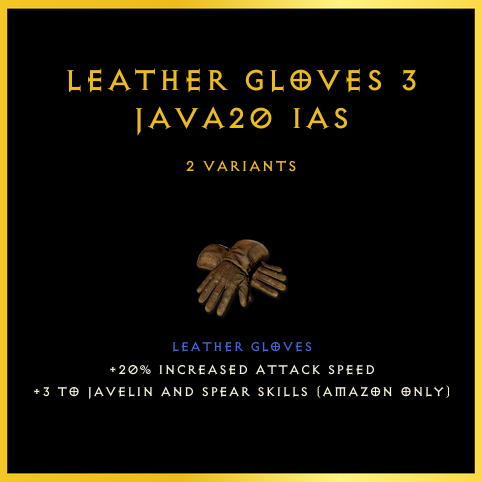 Leather Gloves +3 Java/20 Ias