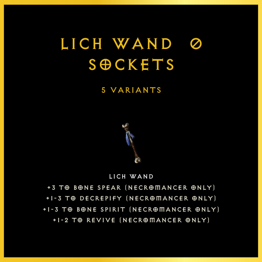 Lich Wand & 0 Sockets
