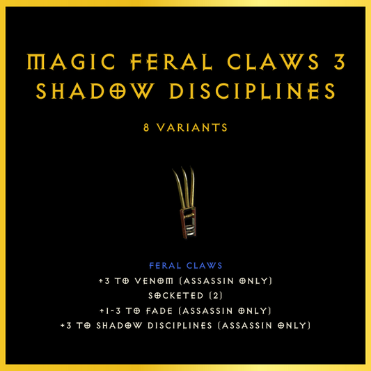 Magic Feral Claws +3 Shadow Disciplines