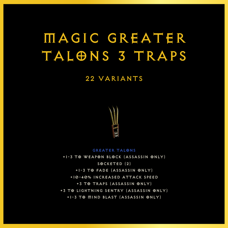 Magic Greater Talons +3 Traps