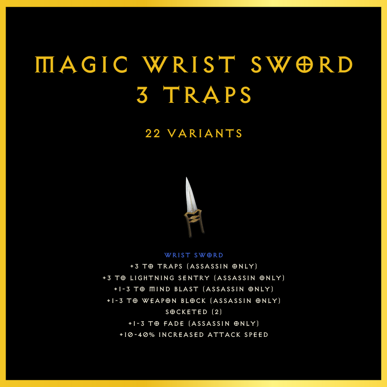 Magic Wrist Sword +3 Traps