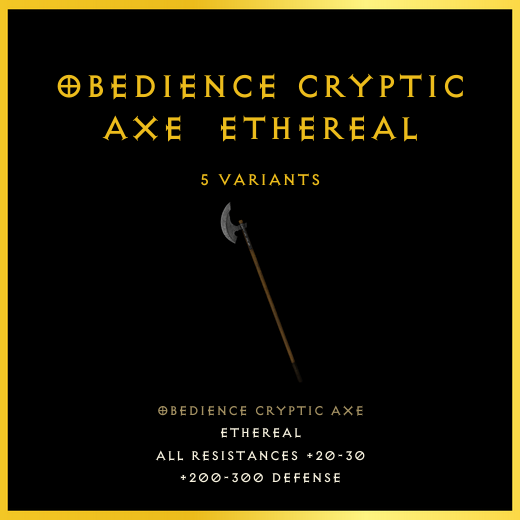 Obedience Cryptic Axe & Ethereal