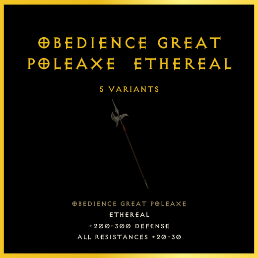 Obedience Great Poleaxe & Ethereal