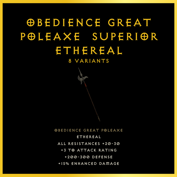 Obedience Great Poleaxe & Superior & Ethereal