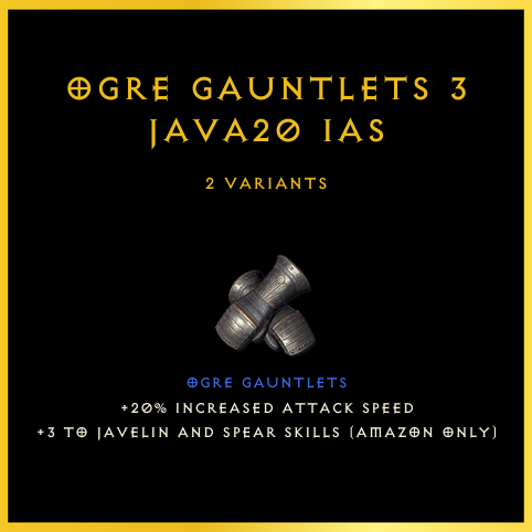 Ogre Gauntlets +3 Java/20 Ias