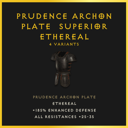 Prudence Archon Plate & Superior & Ethereal