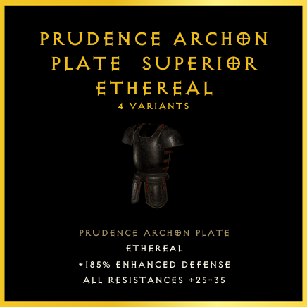 Prudence Archon Plate & Superior & Ethereal