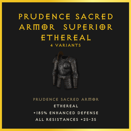 Prudence Sacred Armor & Superior & Ethereal