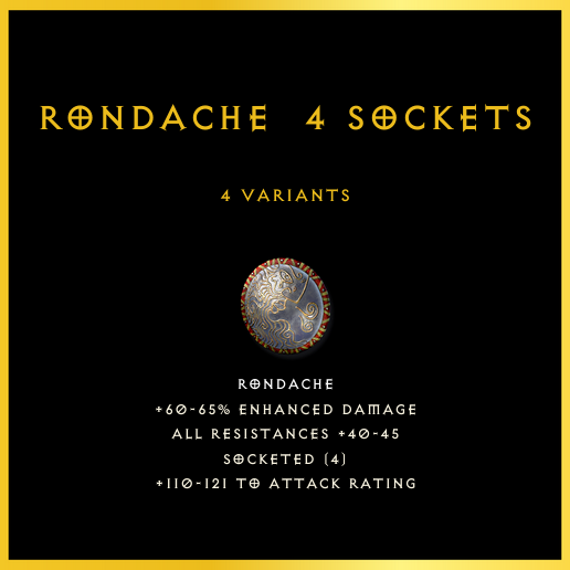 Rondache & 4 Sockets