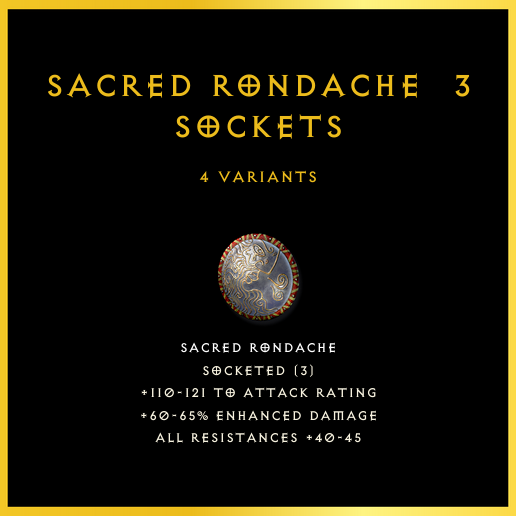 Sacred Rondache & 3 Sockets