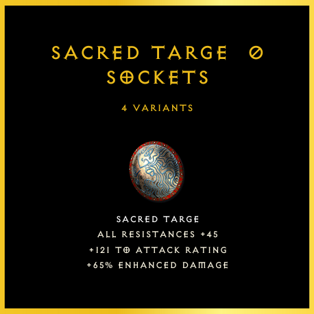Sacred Targe & 0 Sockets
