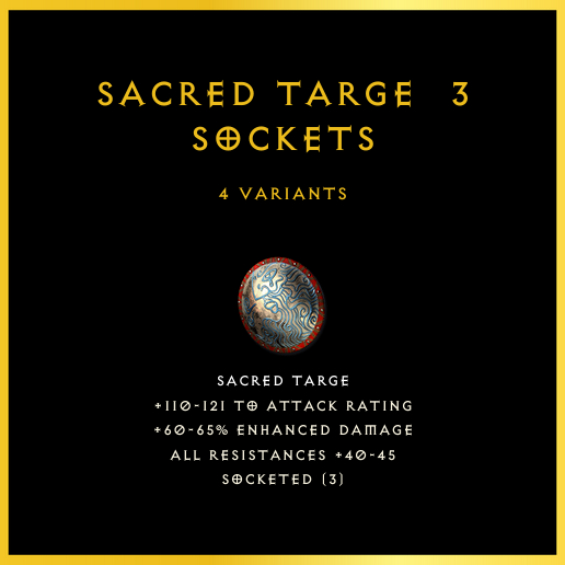 Sacred Targe & 3 Sockets