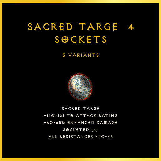 Sacred Targe & 4 Sockets