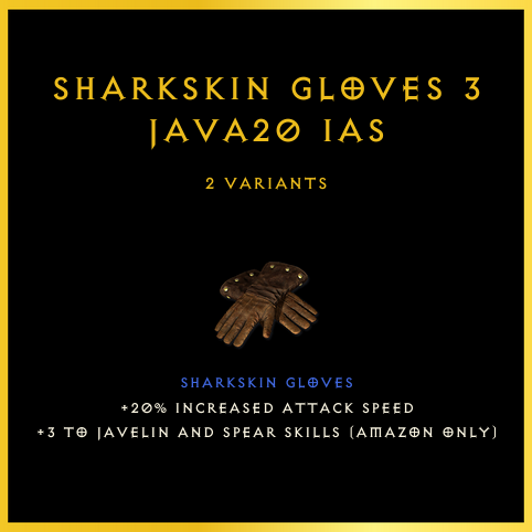 Sharkskin Gloves +3 Java/20 Ias