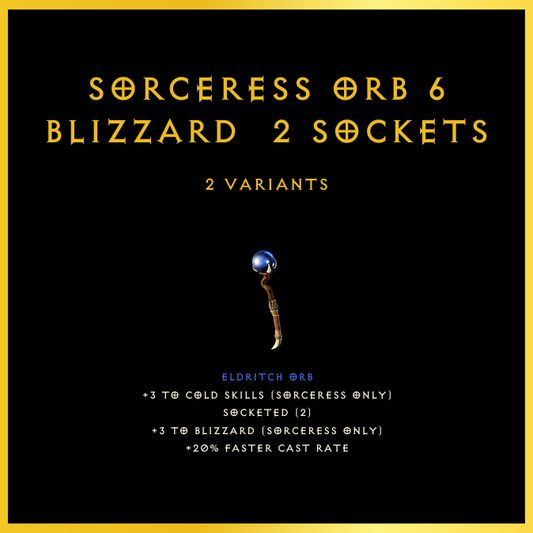 Sorceress Orb +6 Blizzard & 2 Sockets