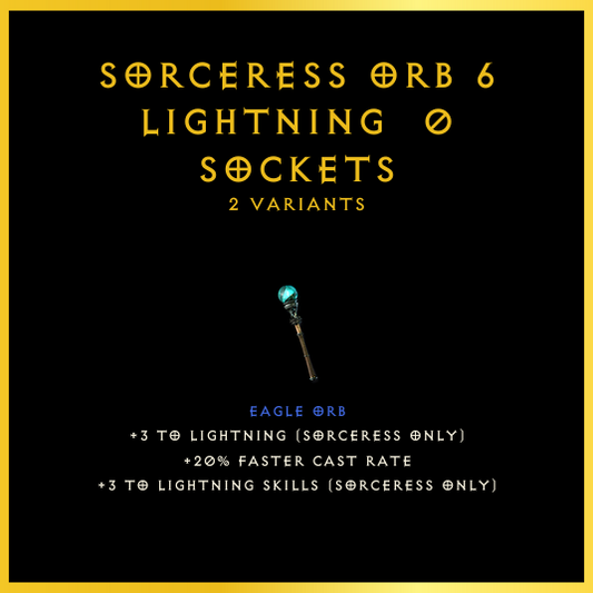 Sorceress Orb +6 Lightning & 0 Sockets