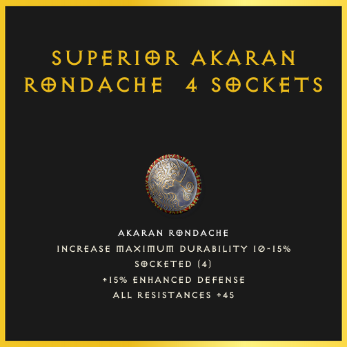 Superior Akaran Rondache & 4 Sockets