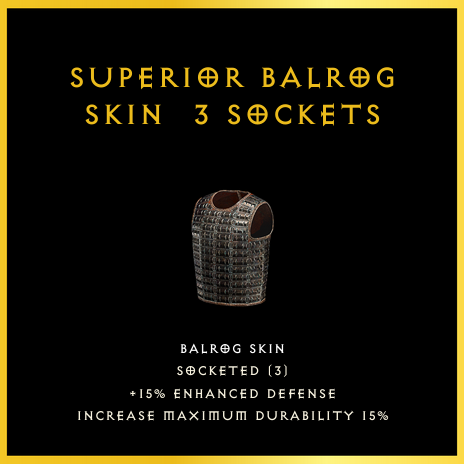 Superior Balrog Skin & 3 Sockets