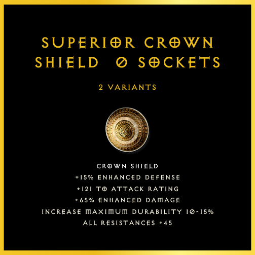 Superior Crown Shield & 0 Sockets