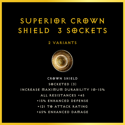 Superior Crown Shield & 3 Sockets