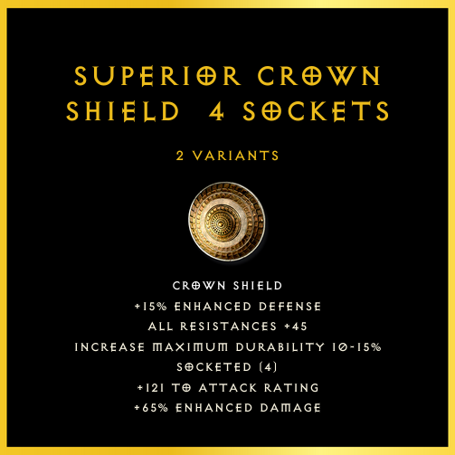 Superior Crown Shield & 4 Sockets