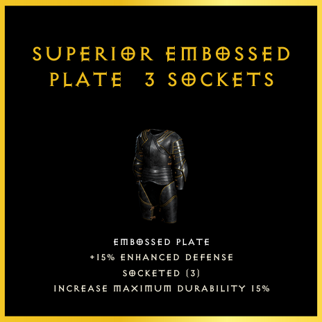 Superior Embossed Plate & 3 Sockets