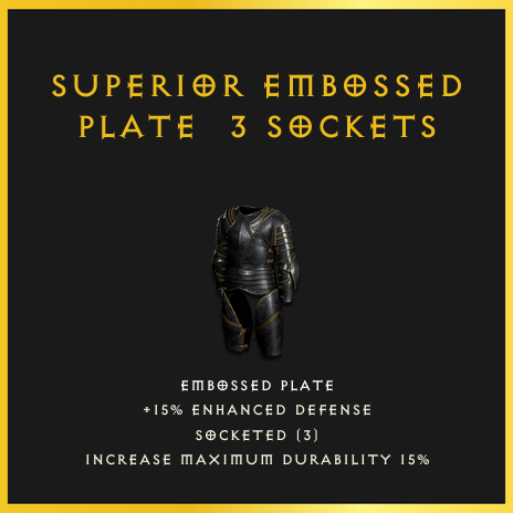 Superior Embossed Plate & 3 Sockets