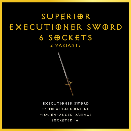 Superior Executioner Sword & 6 Sockets