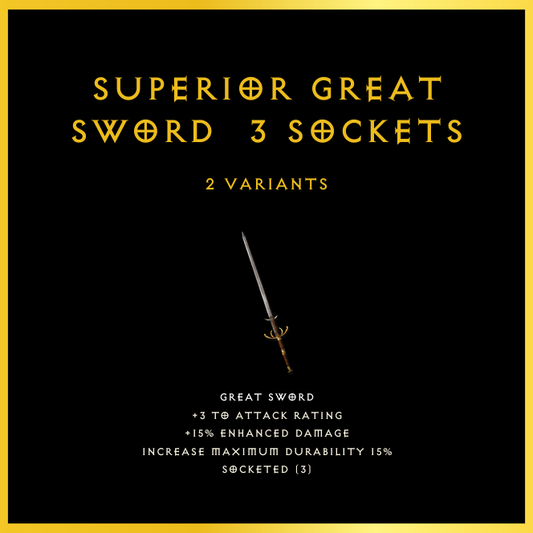 Superior Great Sword & 3 Sockets