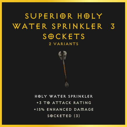 Superior Holy Water Sprinkler & 3 Sockets