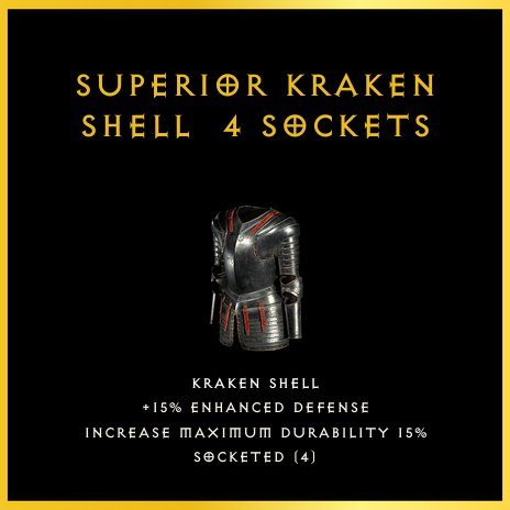 Superior Kraken Shell & 4 Sockets