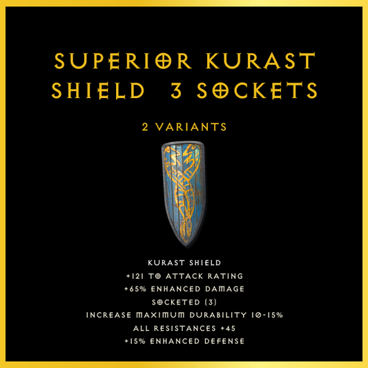 Superior Kurast Shield & 3 Sockets