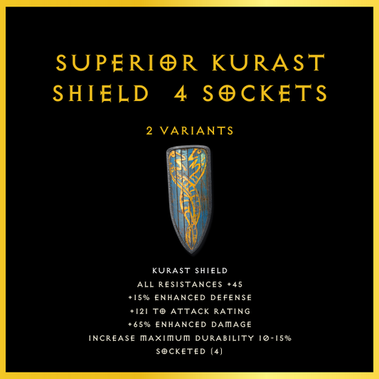 Superior Kurast Shield & 4 Sockets