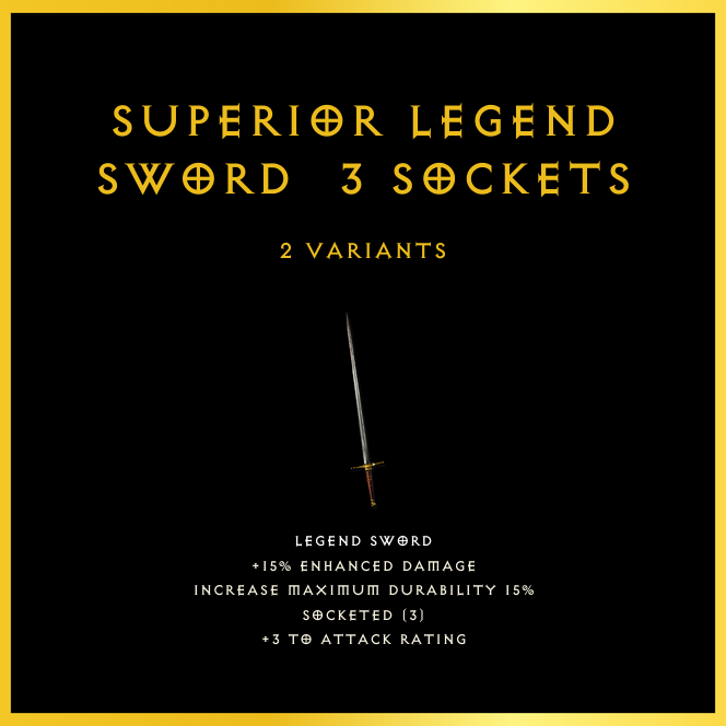 Superior Legend Sword & 3 Sockets