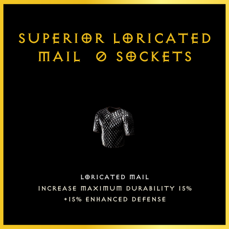 Superior Loricated Mail & 0 Sockets